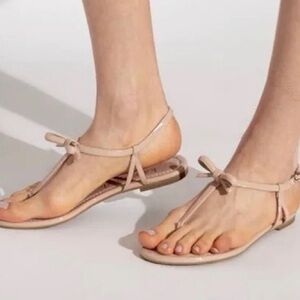 NEW Kate Spade Shoes Womens Size 6 Piazza Patent Sandals Bow Thong Flat